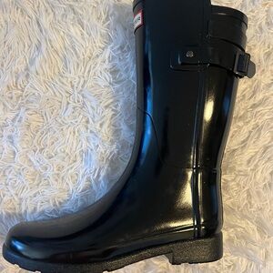 Hunter Glossy Black Rain Boots